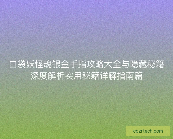 口袋妖怪魂银金手指攻略大全与隐藏秘籍深度解析实用秘籍详解指南篇